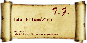 Tohr Filoména névjegykártya